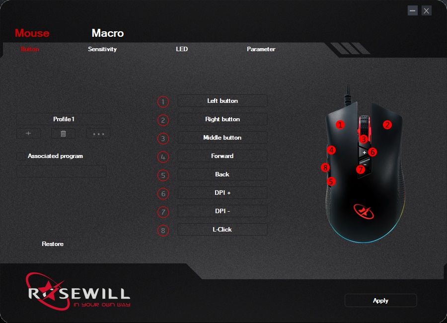 NEON M60 - Button Configuration