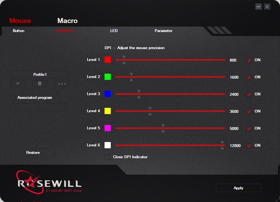 Different Mouse Sensitivities for Each DPI Level