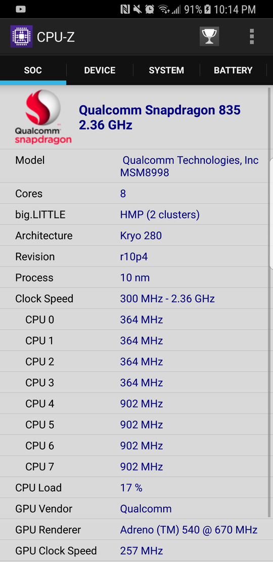 CPU-Z Screenshot: SOC
