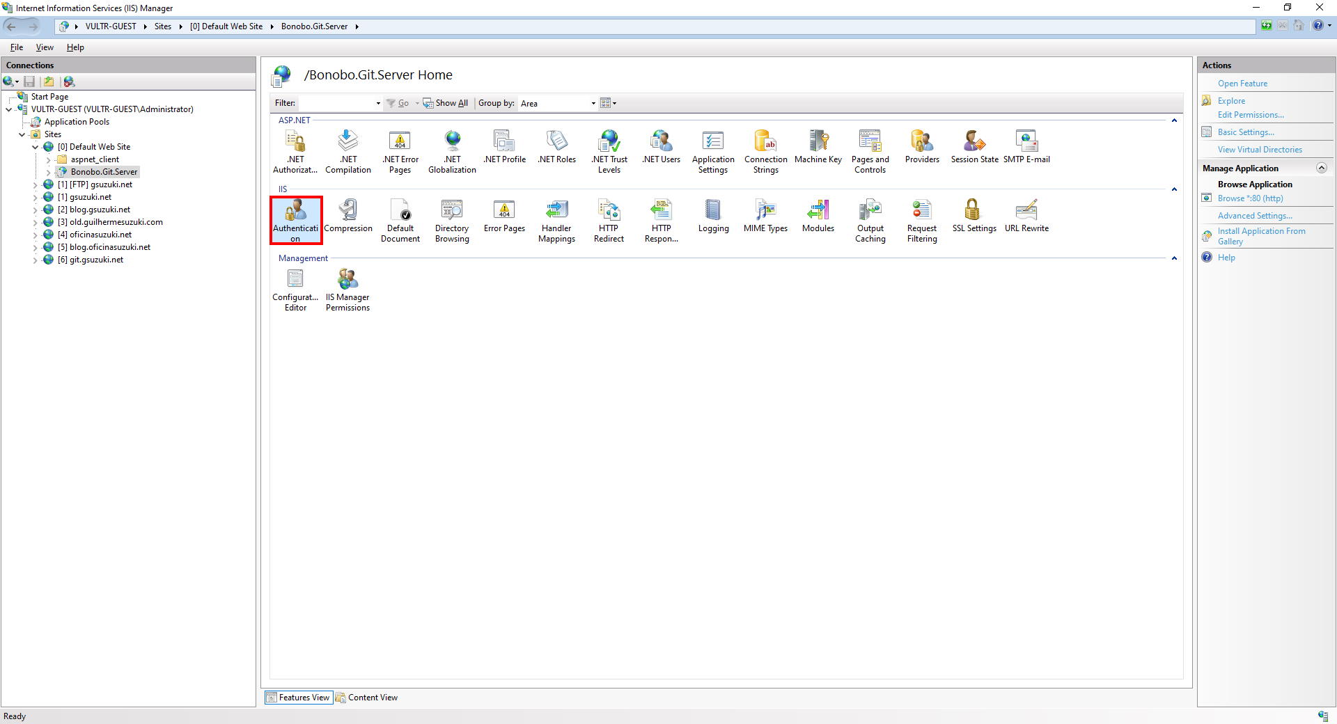 Authentication for the Bonobo Git Server