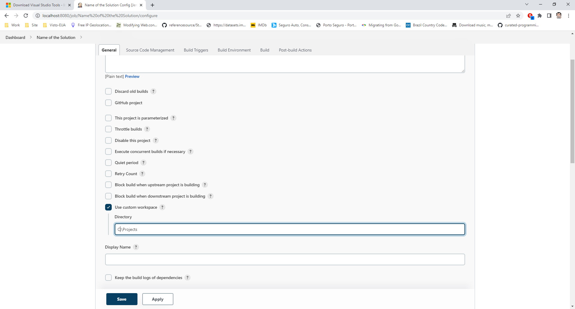 In the screenshot, the name of the solution directory is missing. Do not forget to add it to the path.