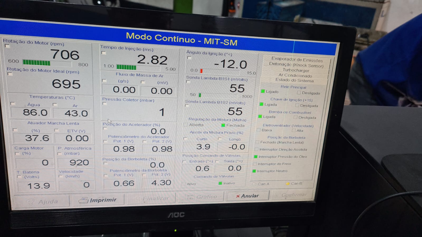 Diagn&oacute;stico do Sistema de Inje&ccedil;&atilde;o