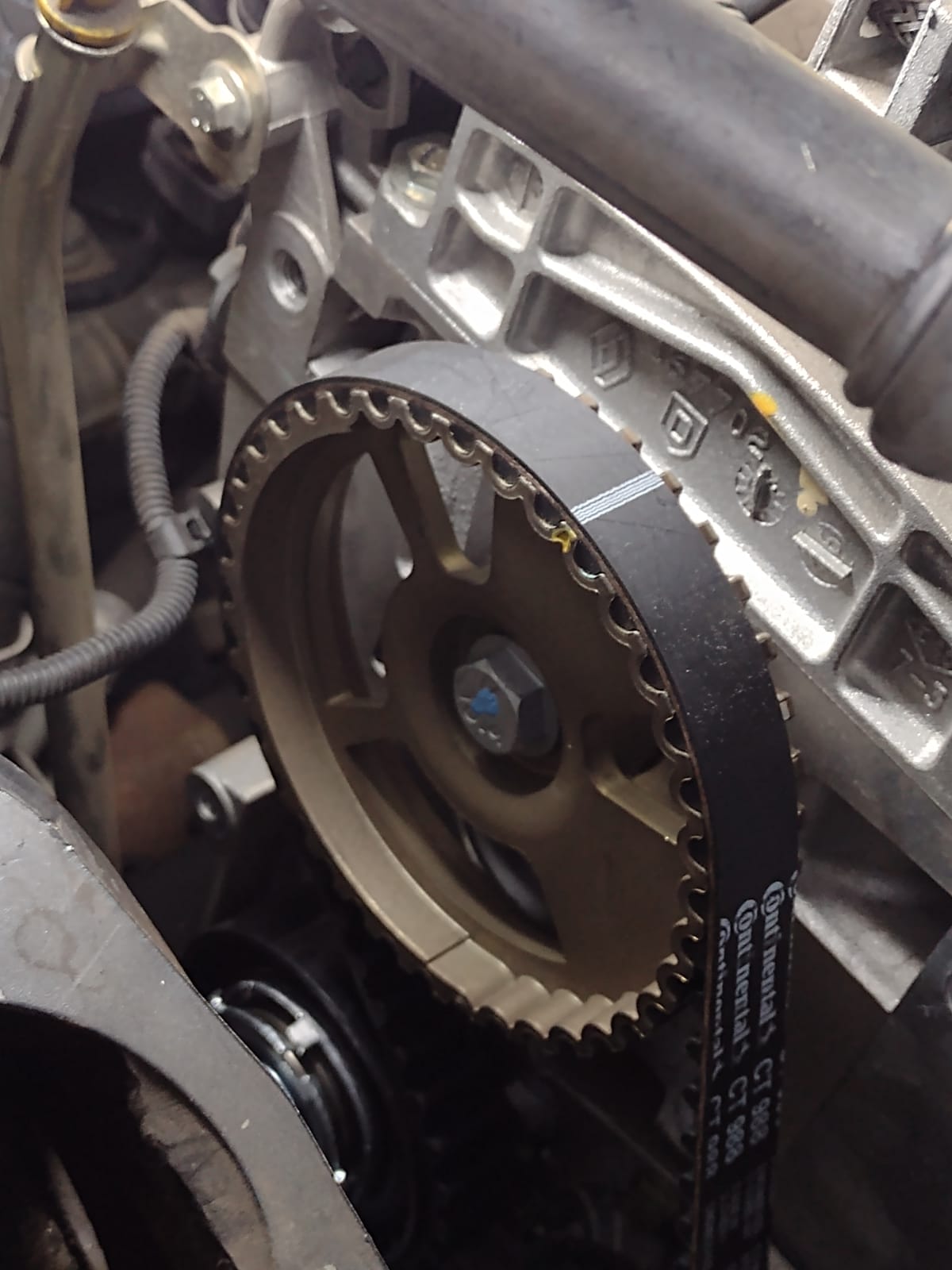 Correia instalada no carro