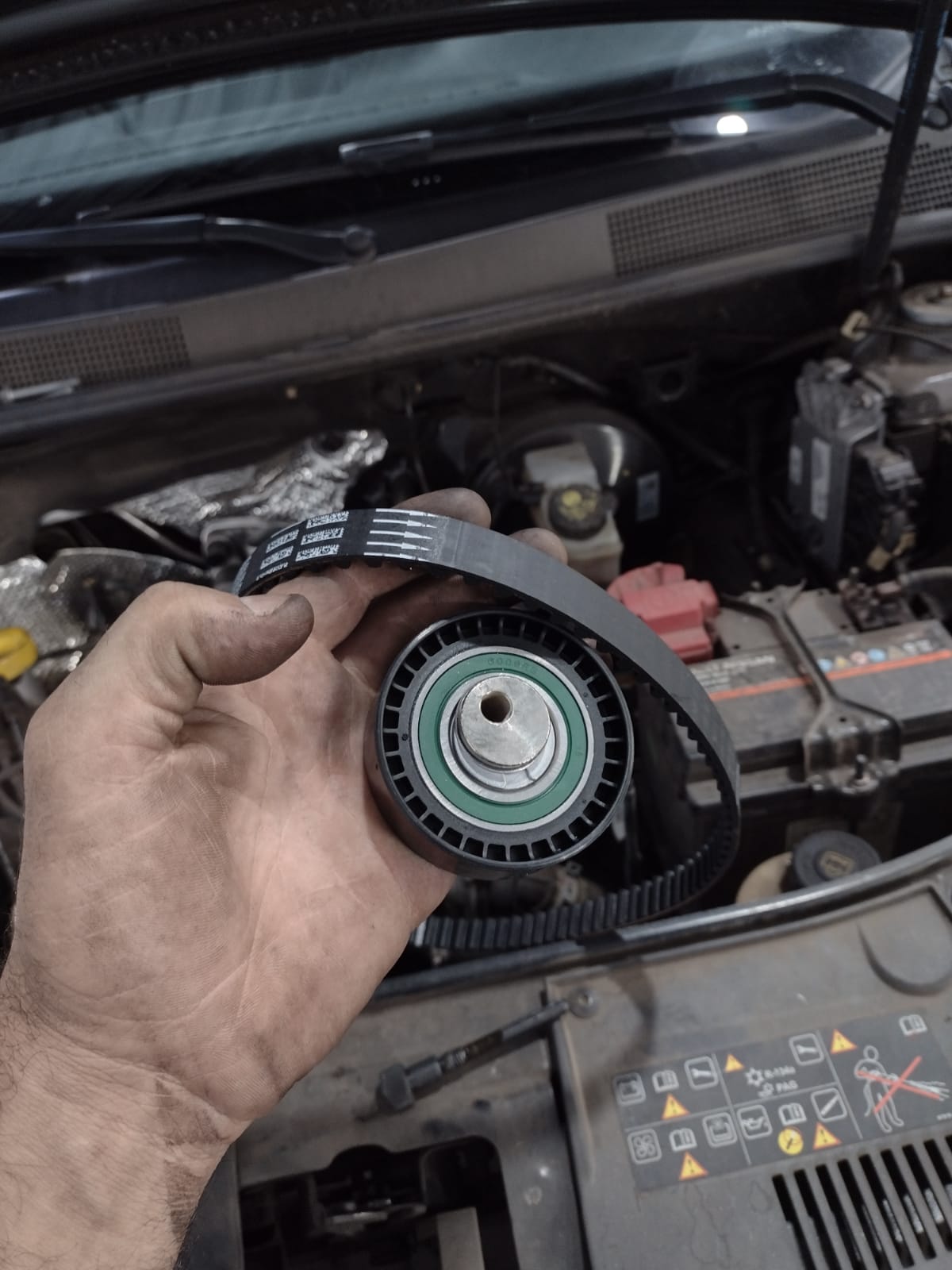 Rolamento e correia novos